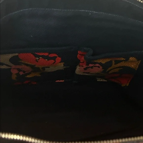 Spartina 449 Pretty Black/Orange Floral Double Straps Shoulder Bag Tote Purse 🌺🌺 - Picture 10 of 14